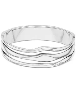 Трехрядный волнистый браслет из нержавеющей стали Calvin Klein, silver