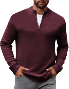 Мужской свитер с молнией и воротником-стойкой