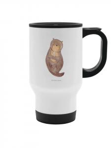 Кружка для кофе To Go Otter Shell без слов белого цвета Mr. & Mrs. Panda