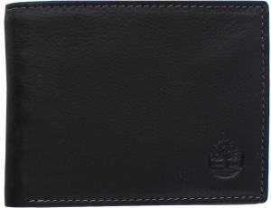 Timberland мужской кожаный кошелек Wellington Rfid Bifold Commuter Security, Black