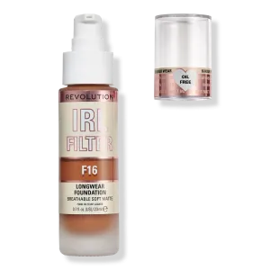 Тональный крем IRL Filter Longwear Foundation Revolution Beauty, F16 (dark skin tones with a warm undertone)