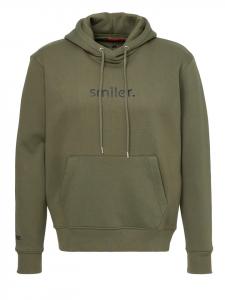 Smiler. Веселая толстовка с капюшоном оливкового цвета