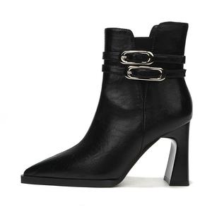 Ботильоны женские 9 см QITUMAUL, Black[Heel Height 9Cm]