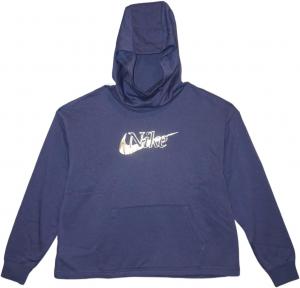 Толстовка с капюшоном Nike Sportswear Rally Funnel Neck с металлической графикой, фиолетово-золотая, Purple