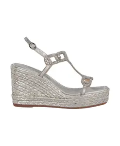 Туфли на танкетке со стразами Alma En Pena, серый