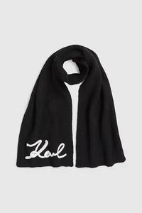 Шарф из смеси шерсти K/SIGNATURE Karl Lagerfeld, черный