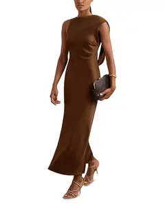 Платье-Миди Alula с детальной отделкой на спине Reiss, коричневый