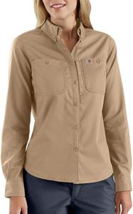 Carhartt Women's 103106 Женская рубашка Rugged Professional Series с длинным рукавом, Dark Khaki
