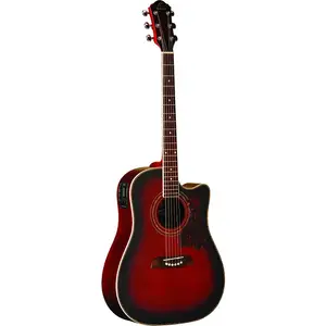 Акустико-электрогитара Oscar Schmidt OG2CEFBC Dreadnought Cutaway, цвет Черный Вишневый с Фактурой