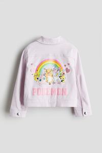 Жакет из твила с мотивным принтом H&M, сиреневый