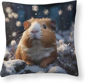 HighonHi Декоративные наволочки сатиновые квадратные с мультяшными животными морская свинка снежинки мышка для дивана садовой мебели Pattern