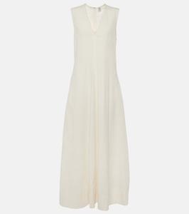 Платье макси из смесовой хлопковой ткани Toteme, белый
