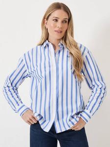 Полосатая рубашка Boyfriend Crew Clothing, Airforce Blue