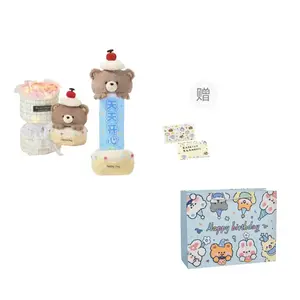 Креативный милый плюшевый мишка с сюрпризом выдвижная баннер утешительная плюшевая кукла плюшевая кукла высота 25см PANGPANGLONG, розовый