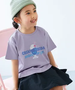 Прохладная на ощупь футболка с коротким рукавом Devil Lab Girls с принтом, 25SS Devirock, цвет 006-Cream Soda-S Violet