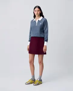 Короткая прямая шерстяная юбка Claudie Pierlot, красный