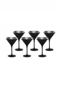 Набор коктейльных бокалов Stölzle Lausitz Elements, 240 мл, 6 штук, черно-серебристый