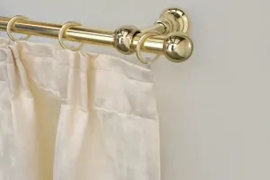 Карниз для штор GARESA "ANDREA", 1 направляющая, желаемая длина, комплект для штор, выдвижной, концевая кнопка шаровая короткая, с кольцами 310 см, Ø 20 мм, цвет messingfarben