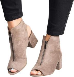 HINDOLA Женские черные босоножки с вырезами, на высоком толстом каблуке, с пряжкой на щиколотке, открытым носком, летние модные босоножки на устойчивом каблуке