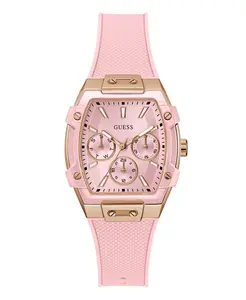 Женские часы розовое золото с многофункциональным циферблатом, 35mm Guess