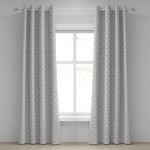 Занавеска с люверсами Abakuhaus French Lily 2 шт, 280x225x0,5 см цвет grau weiß