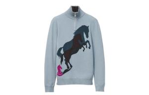 Кашемировый свитер мужской туманный цвет Hermes, цвет Foggy color