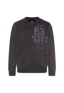 Свитер вязаный свитер v-образный вырез Camp David, черный