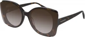 Солнцезащитные очки Alexander McQueen (AM-0250-S 003) Цвет: Темно-гавана - Коричнево-серо-черные линзы с градиентом, Brown