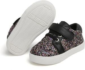 Кроссовки для малышей и маленьких девочек Felix Flora, спортивные сникерсы, принцесса, повседневные блестящие туфли Felix & Flora, черный