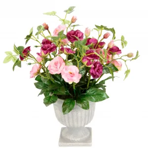 И.ГЕ.А. Искусственный цветок «Розы в чашке» I.Ge.A., розовый