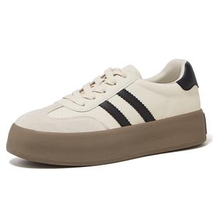 Кеды, скейтборд обувь женская низкая бежевая Foxer