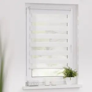 LICHTBLICK ORIGINAL двойные рулонные шторы «Duo Roller Blind Klemmfix, без сверления, с креплением», полупрозрачные, с креплением, легкая установка зажима без сверления. Подходит для окон и дверей, цвет weiß + weiß