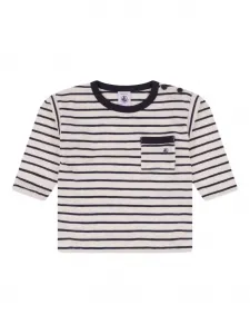 Футболка с полосатым карманом Petit Bateau, нейтральный