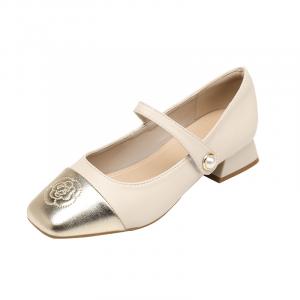 JIUXINGDAO Женские туфли Мэри Джейн абрикосовые, хаки, цвет Apricot