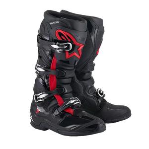 ALPINESTARS PROTECTS Мотоциклетные внедорожные ботинки Star T7 Alpinestars Trail Waterproof Racing Boots с регулируемой защитой оси, черно-красные, размер 44.5