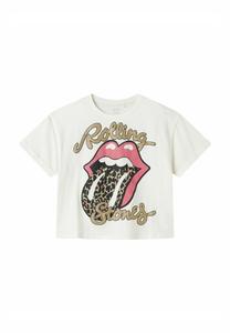 Футболка с принтом ROLLING STONES Name it, слоновая кость