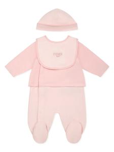 Комплект для новорожденного с вышитым логотипом Fendi Kids, розовый