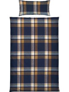 Высококачественное фланелевое постельное белье синего цвета, сотканное в ярких цветах. Erwin Müller, 155 x 220 + 80 x 80 см