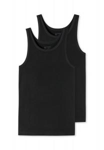 Мужская футболка-майка в упаковке 2 шт. - серия 95/5, круглый вырез, S-4XL SCHIESSER, черный