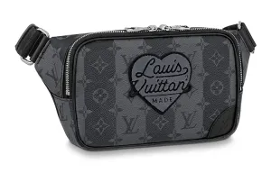 LOUIS VUITTON NIGO Collaboration Canvas Coated Handheld Shoulder Bag Unisex Gray