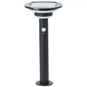 Блестящий светодиодный плинтусный светильник Garvina, 1 шт., теплый белый, солнечная батарея, 45 см, 430 лм, 3000 К, нержавеющая сталь, матовый черный Brilliant, черный