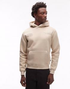 Толстовка с принтом логотипа в кремовом цвете Alpha Industries