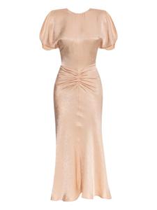 Платье миди с драпировкой Victoria Beckham, розовый
