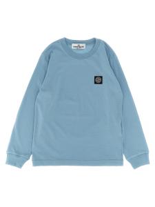 Футболка с нашивкой-логотипом Stone Island Junior, светло-голубой