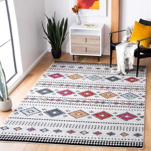 Ковер SAFAVIEH, 275 x 366 см, Adirondack Collection, Light Grey & Black, дизайн Boho Tribal, без линьки и простой в уходе, идеален для помещений с высокой проходимостью в гостиной, спальне (ADR279F)