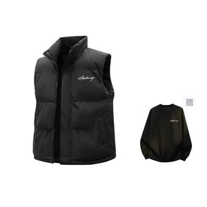 Жилет Unisex Stand Collar Thickened Others HUANQIU, черный-белый[comes with черный and белый print fleece-lined hoodies & sweatshirts ht1-2]