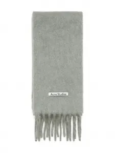 Шарф с бахромой Acne Studios, серый