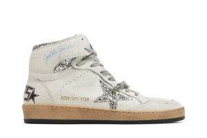 Кроссовки Golden Goose Wmns Sky Star White Silver Glitter, белый