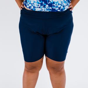 Женские длинные велосипедные шорты для плавания с высокой талией Calypsa, темно-синий