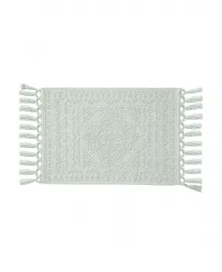 Хлопковый коврик для ванной Nellore с бахромой, 43 x 71 см French Connection, светло-голубой